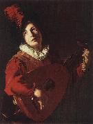 MANFREDI, Bartolomeo Lute Playing Young sg china oil painting reproduction